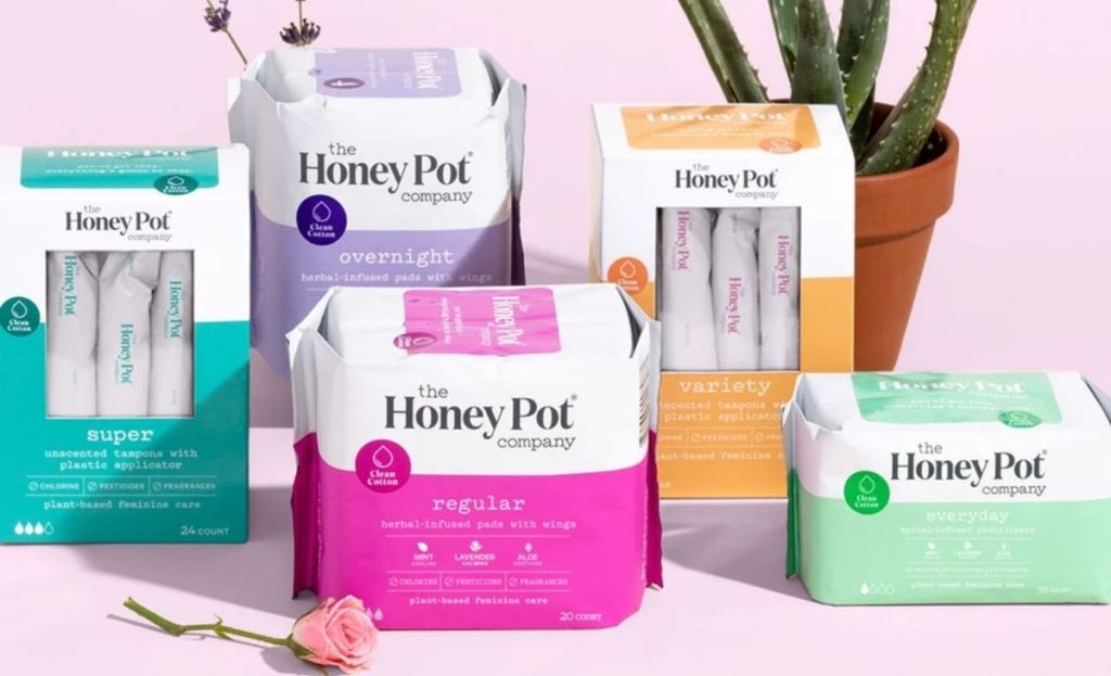 A variety of feminine care products