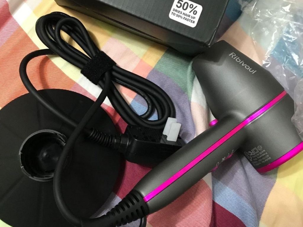silver and pink Ribivaul hair dryer