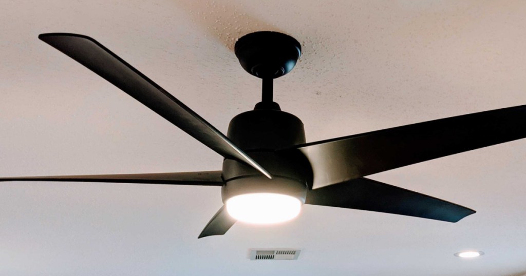 brown celing fan with light