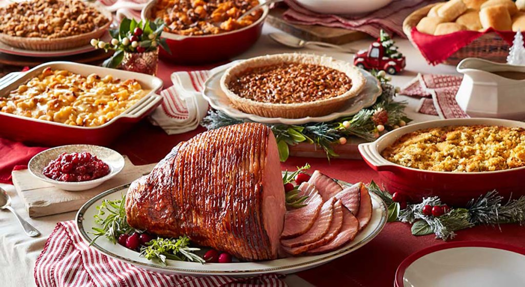 cracker barrel holiday meal on table