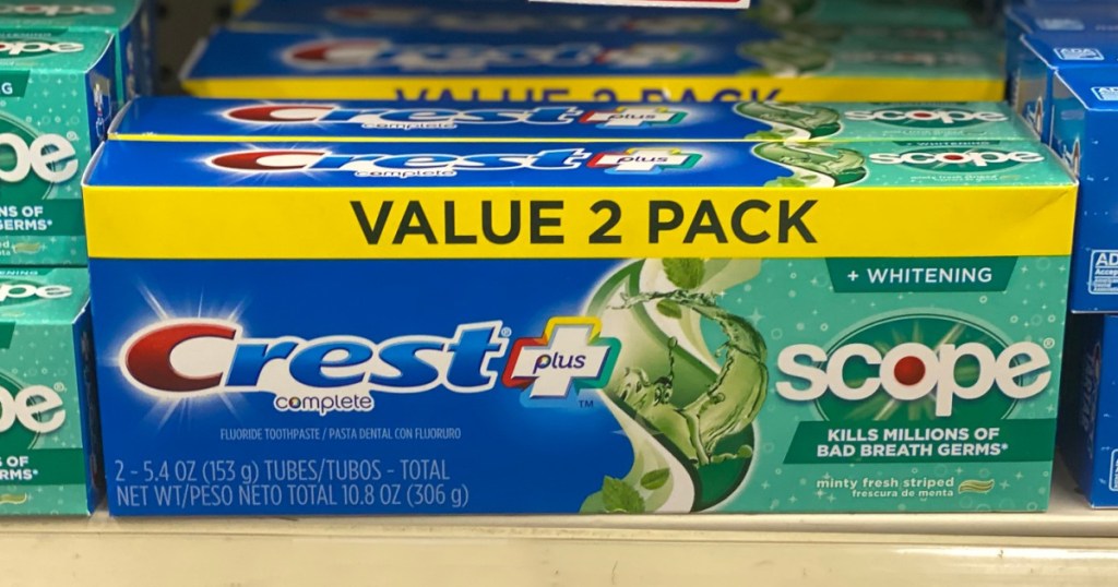 2 pack of crest scope toothpaste