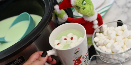 Crockpot Grinch Hot Chocolate – Fun Holiday Party Drink!