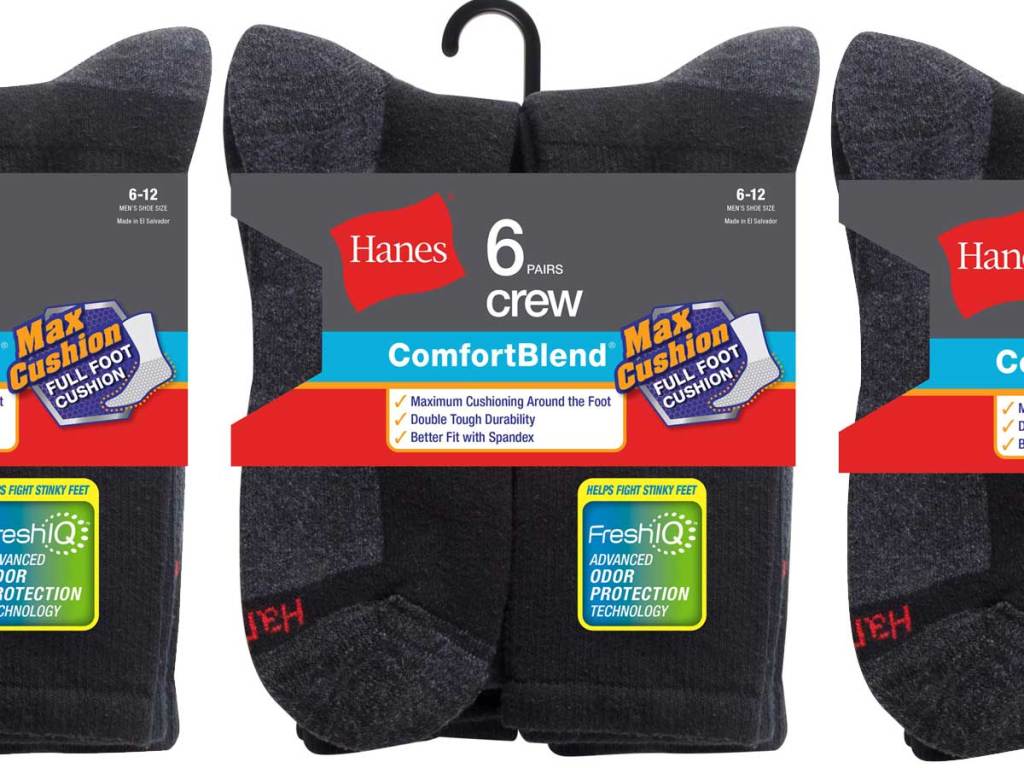 hanes socks 6 pairs