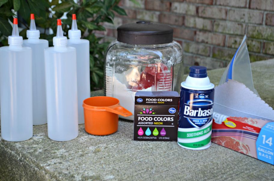 supplies needed for DIY sidewalk puffy paint