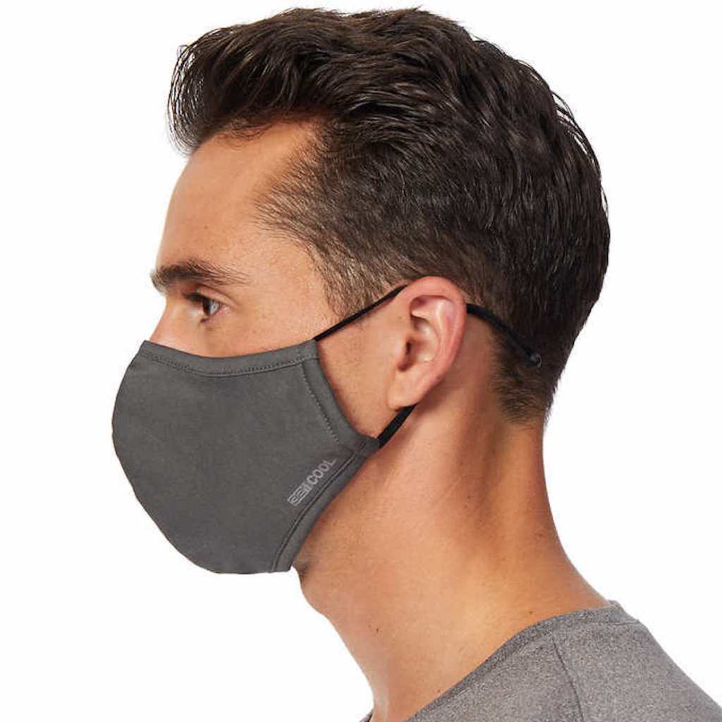 man wearing grey 32 degrees adjustable mask