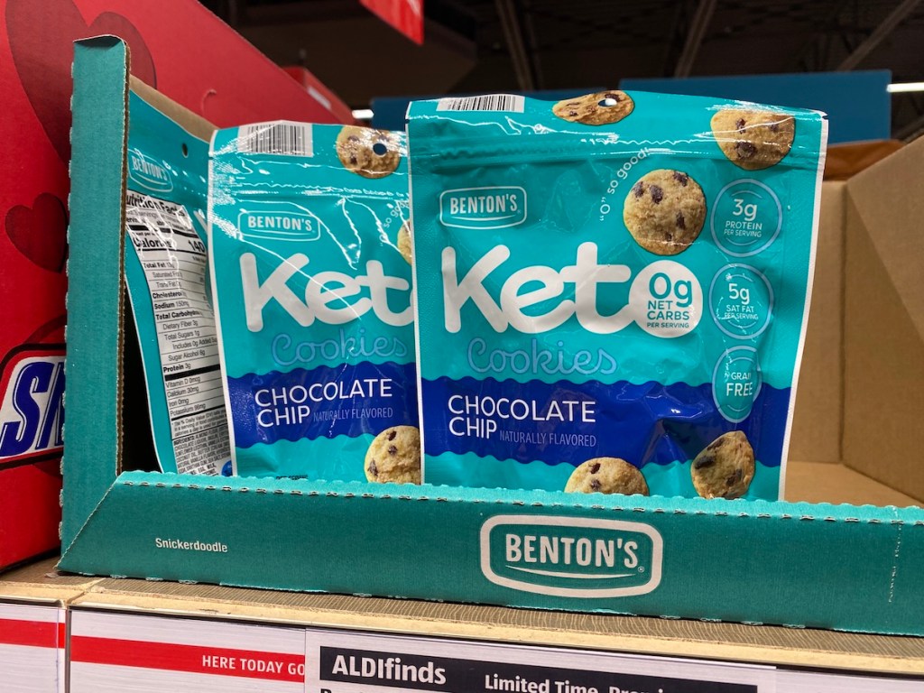 ALDI Keto Cookies on store shelf