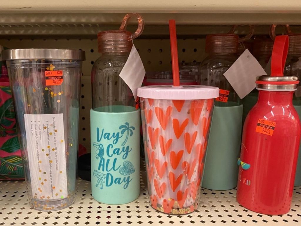 Assorted Tumblers on shelf at Hobby Lobby