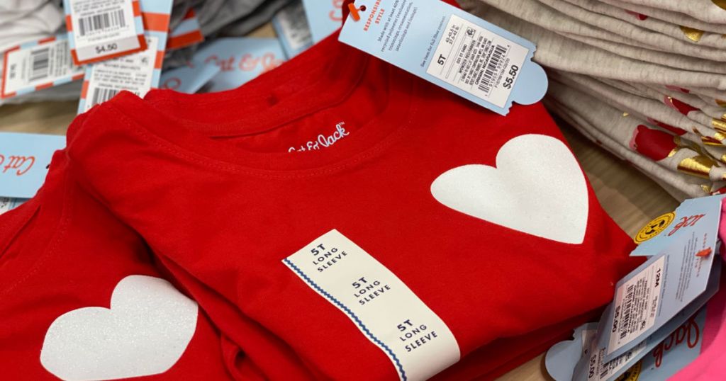 red kid's shirt with white heart 