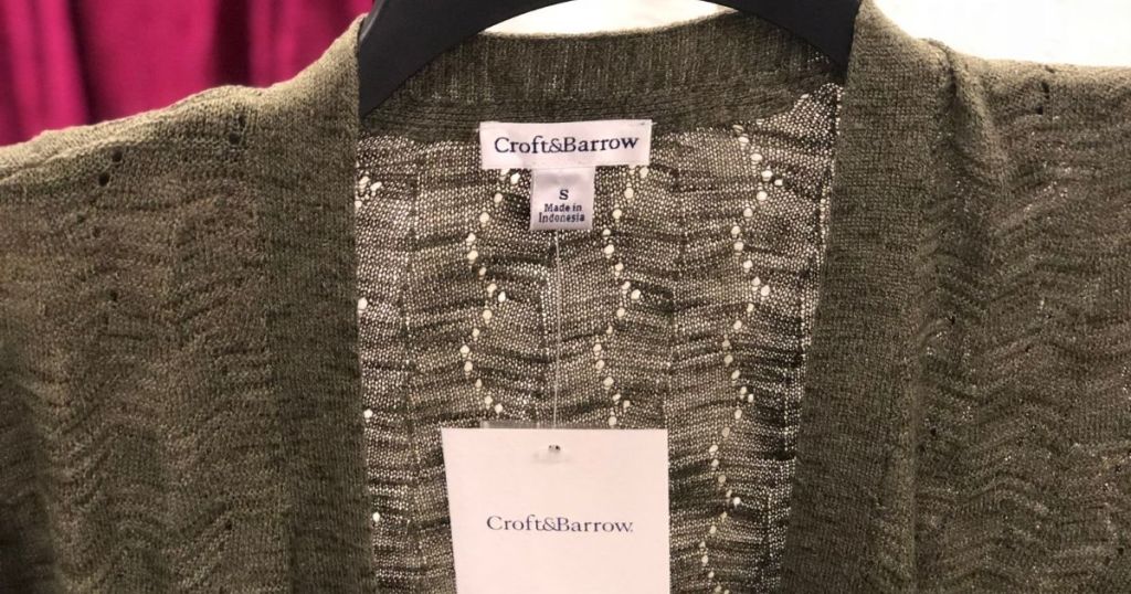 Croft & Barrow Cardigan on a hanger
