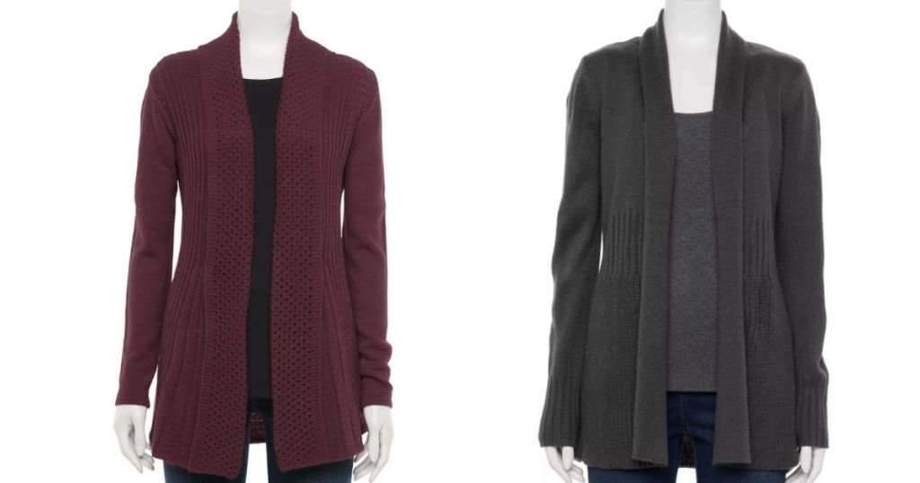 two women's cardigans