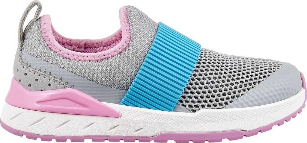 kids grey, pink and blue running shoe
