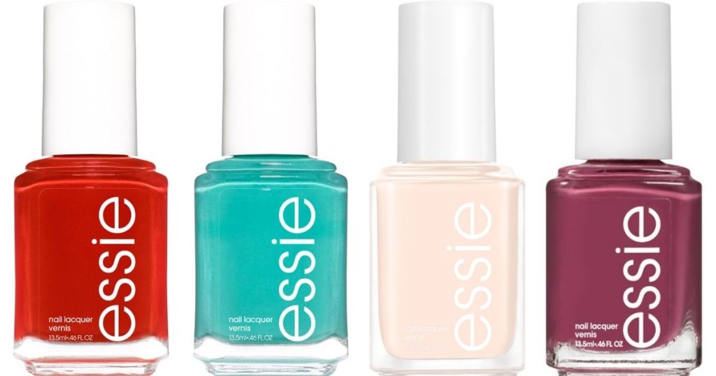 four bottles of Essie Nail Polish