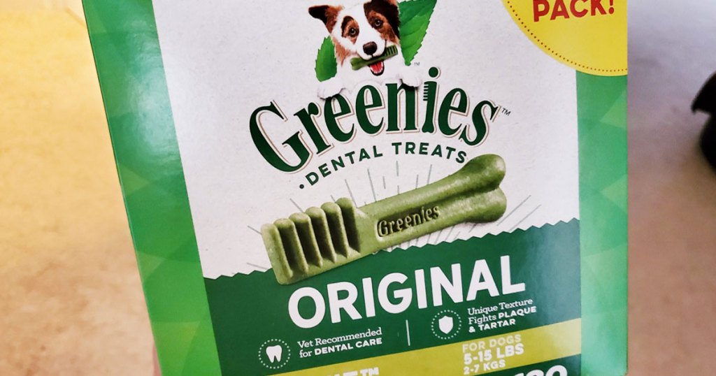 green box of greenies dental dog treats