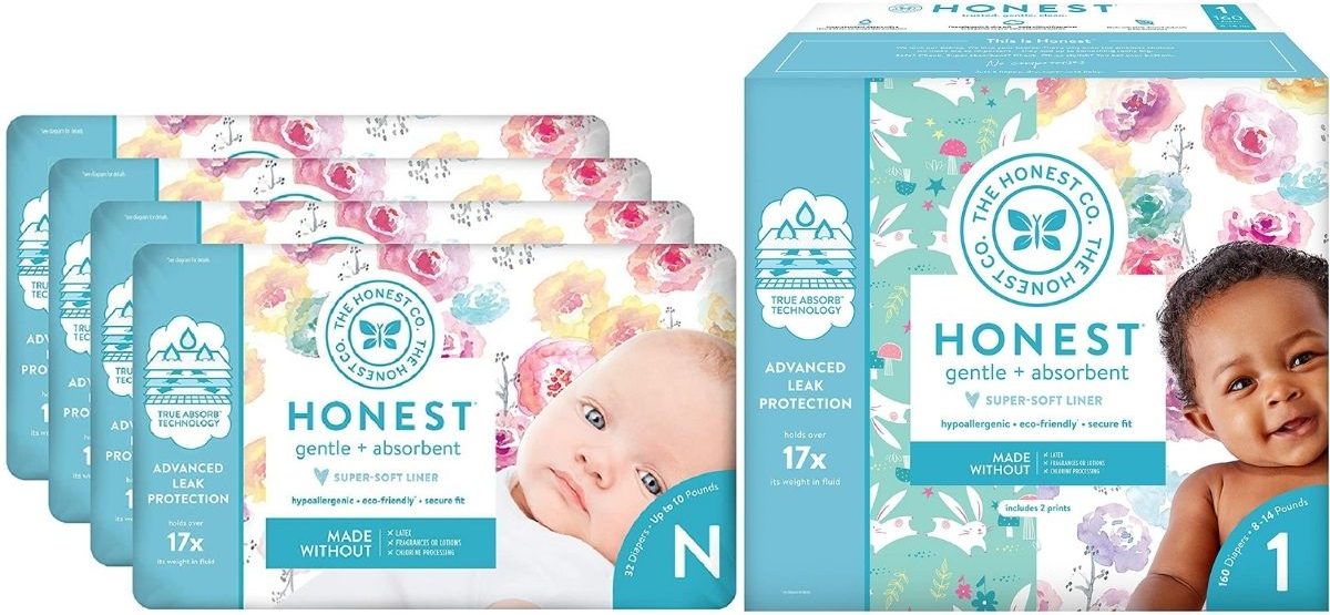 Honest Company Diapers for Newborns or Size 1 