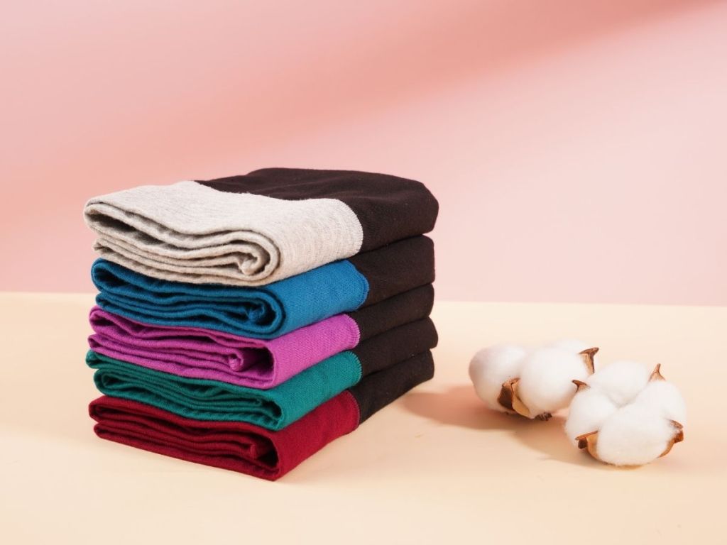 folded high-waisted underwear stacked up