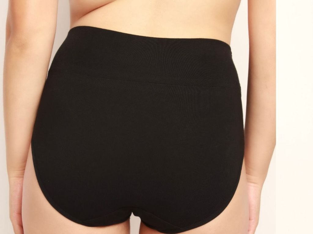 high-waisted black underwear