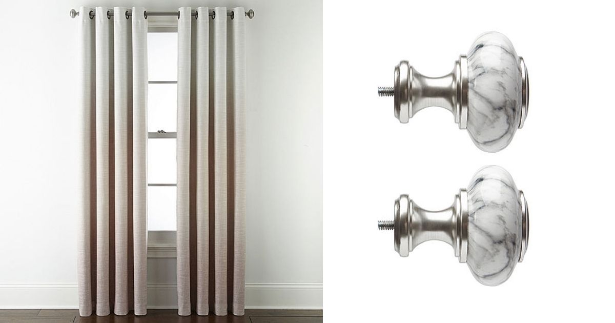 Tan JCP Home Ombre and Finials