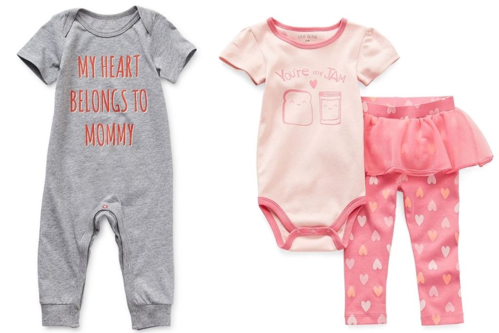 2 JCPenney Okie Dokie Valentine's Baby Outfits