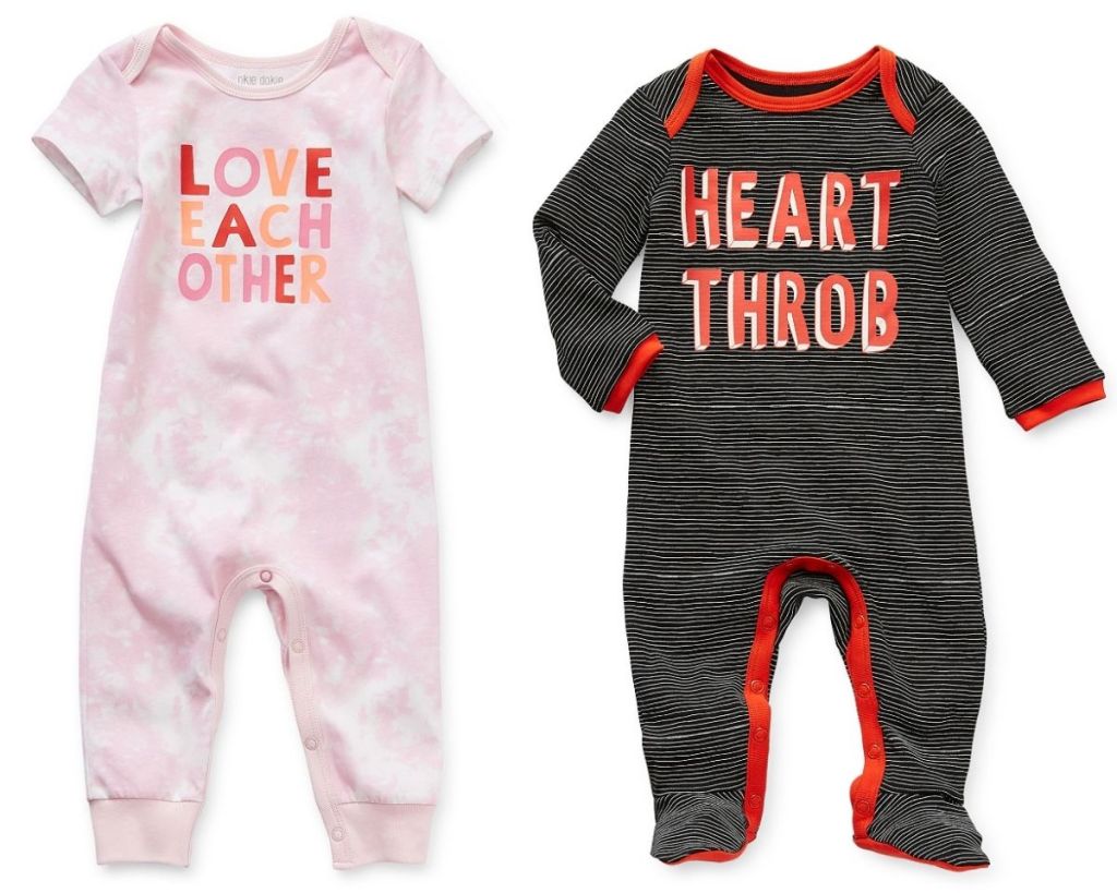 2 JCPenney Okie Dokie Valentine's Day Baby Sleepers