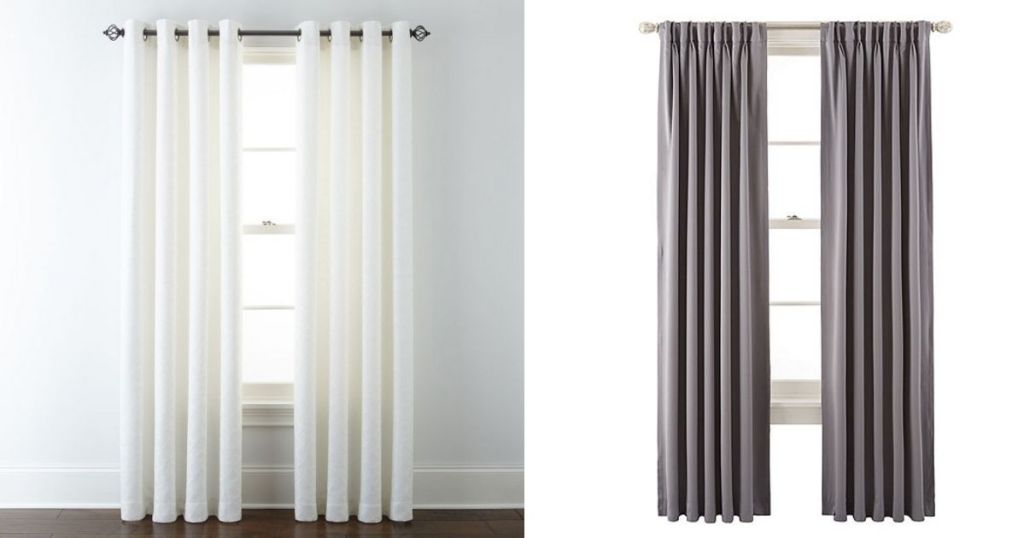 White Liz Claiborne & Gray JCP Home Curtains