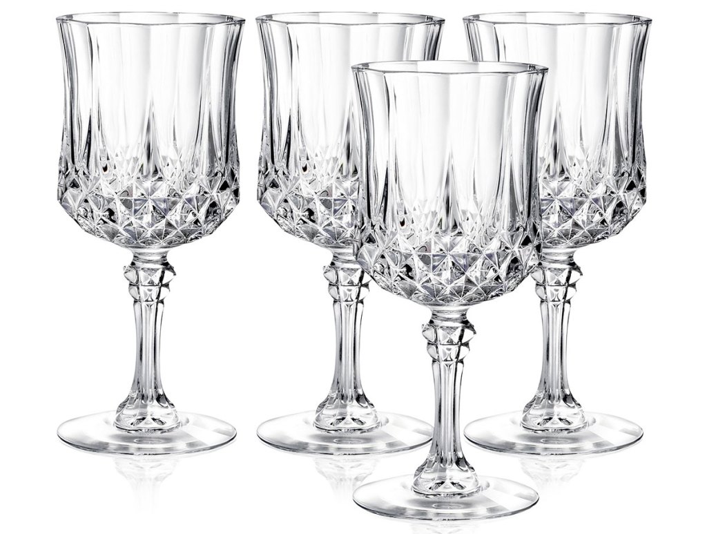 set of four crystal goblets