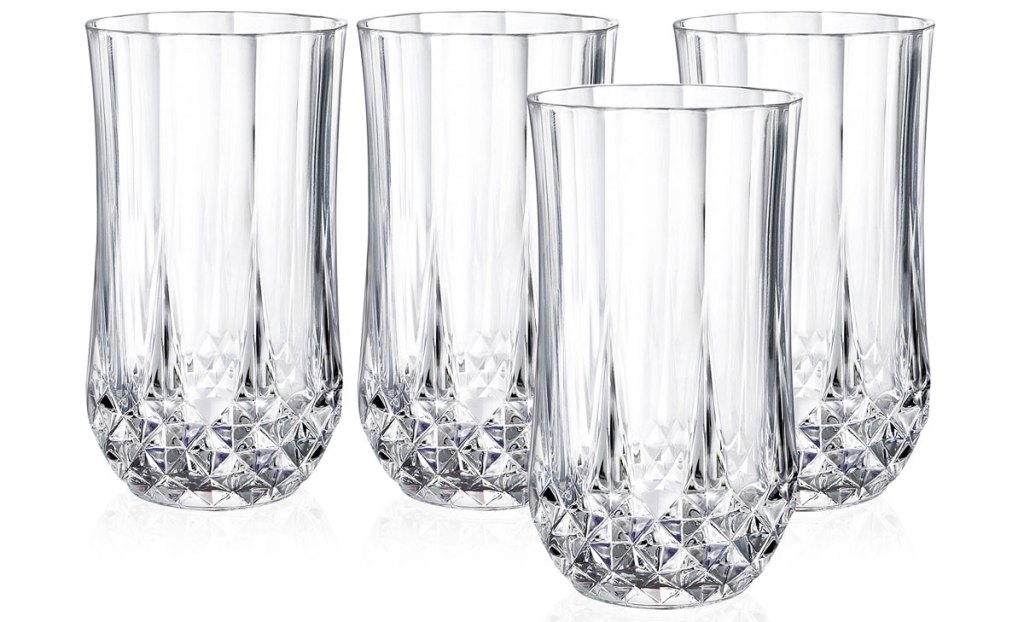 set of four crystal highball glasses