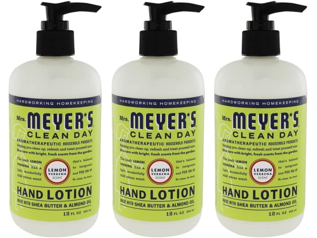 three bottles of hand lotion