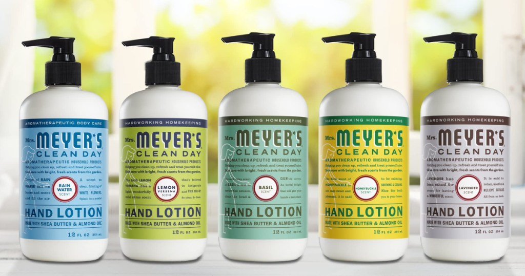 five bottles of hand lotion