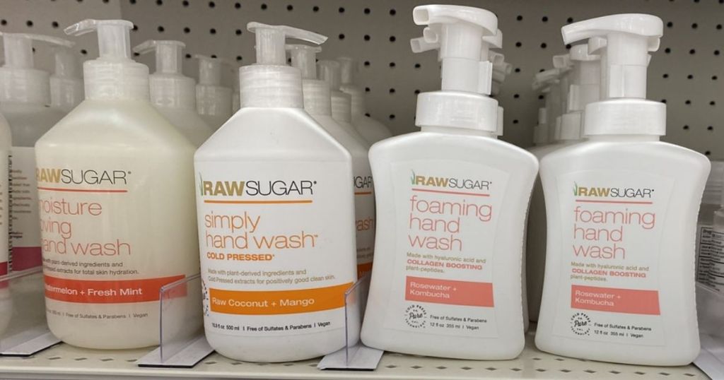 Raw Sugar Simply Hand Soap on shelf