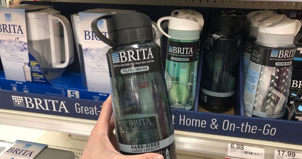 hand holding Target Brita Water Bottle
