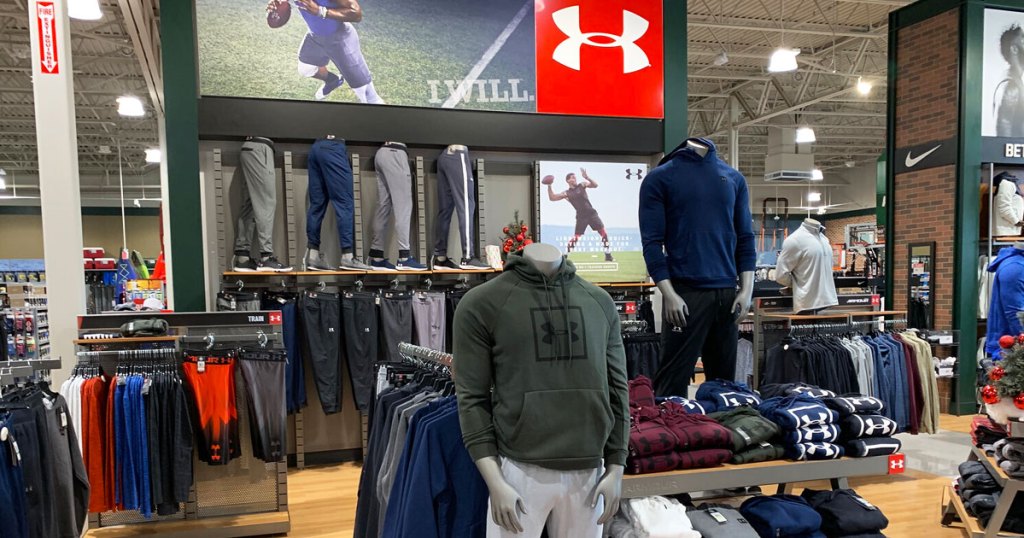 men's under armour apparel section inside dick's sporting goods store