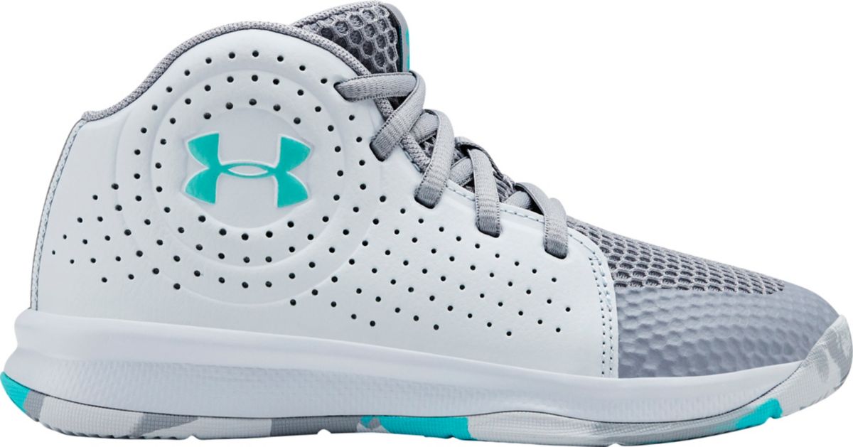 grey and blue under armour sneaker