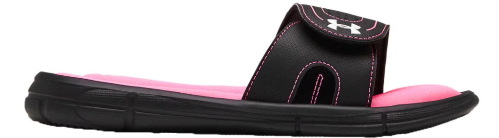 pink and black sandals
