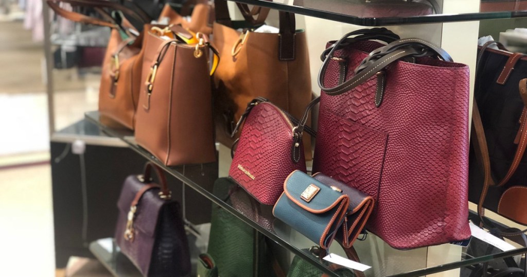 purses of different sizes on display in store