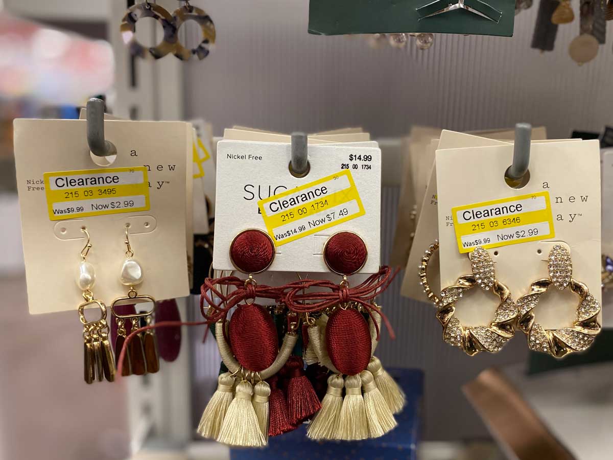 earrings on clearance in store