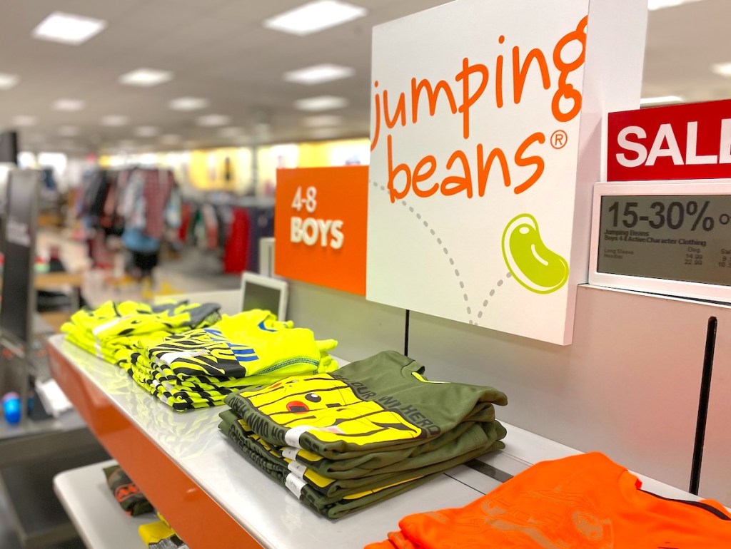 jumping beans sign at kohls store