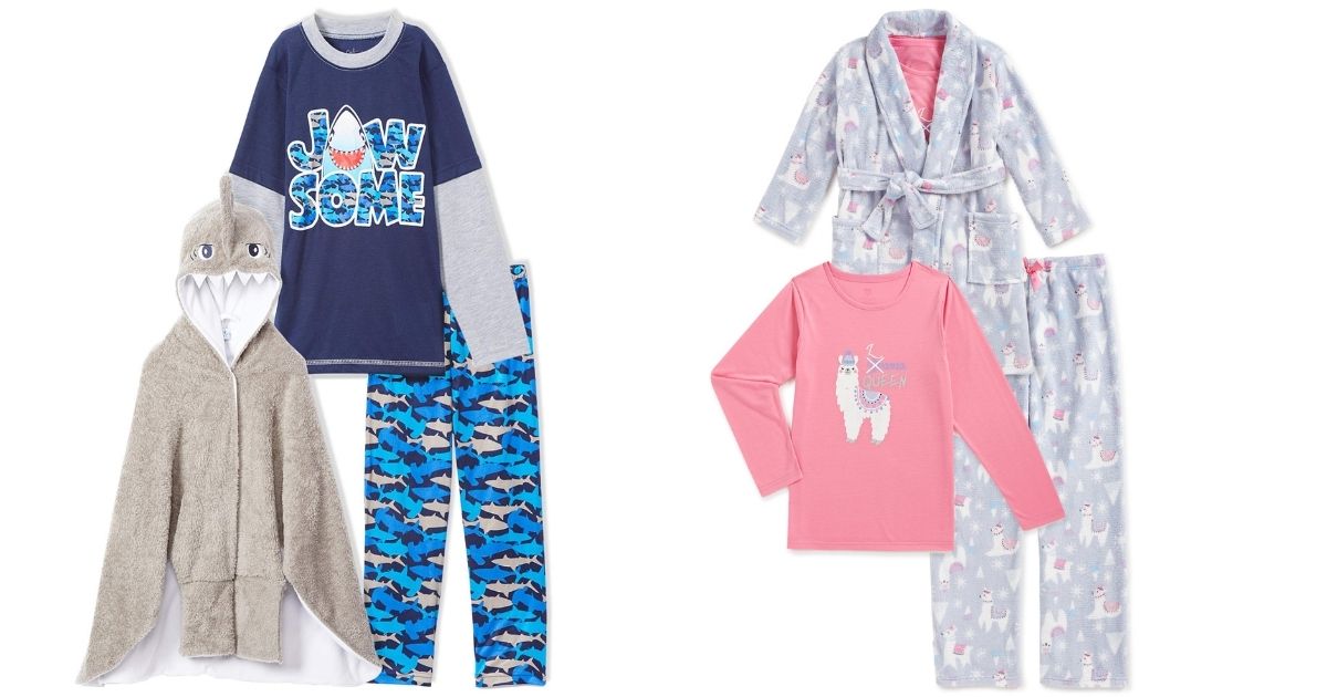 kids robe and pajama 3-piece sets