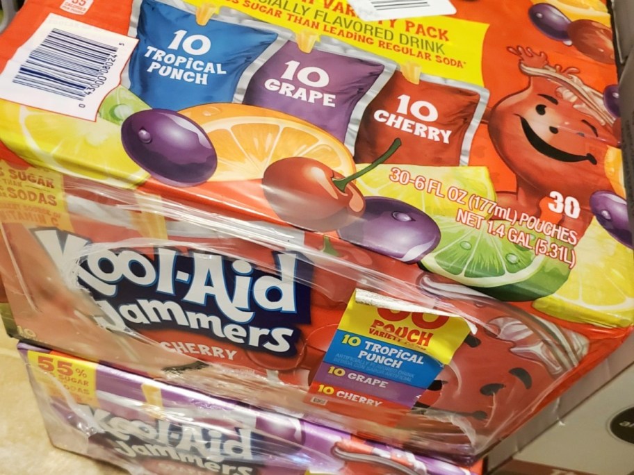 30-count variety packs of Kool-Aid Jammers