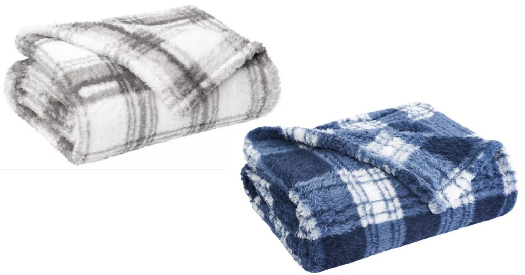 koolaburra by UGG plaid throws blue and grey