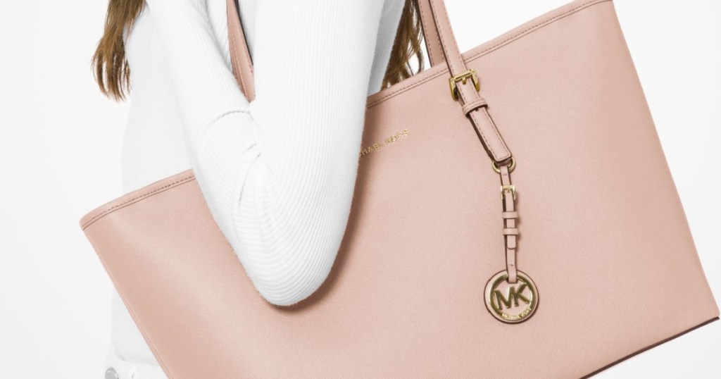 michael kors tote light pink on arm