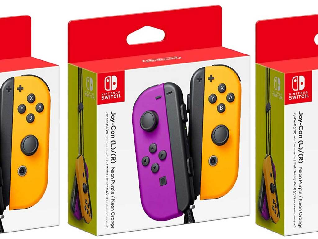 nintendo switch purple orange joy con