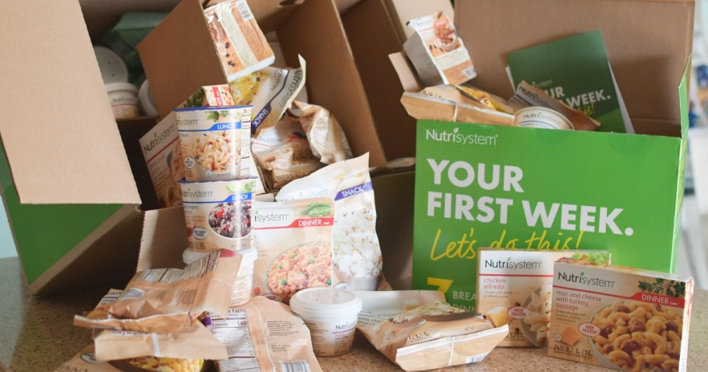 unboxing a Nutrisystem shipment