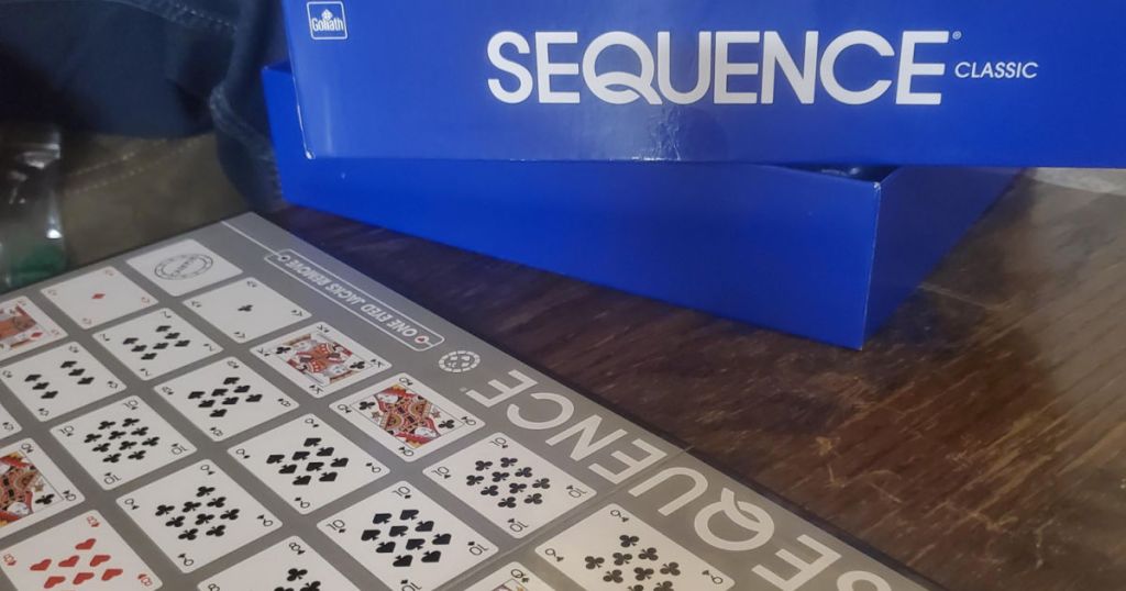 Sequence board game out of box