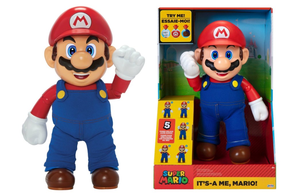 super mario figure in and out of box