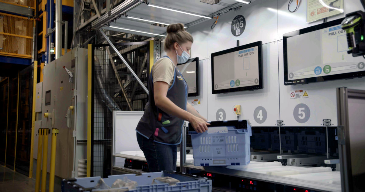 Walmart associate in fulfillment center