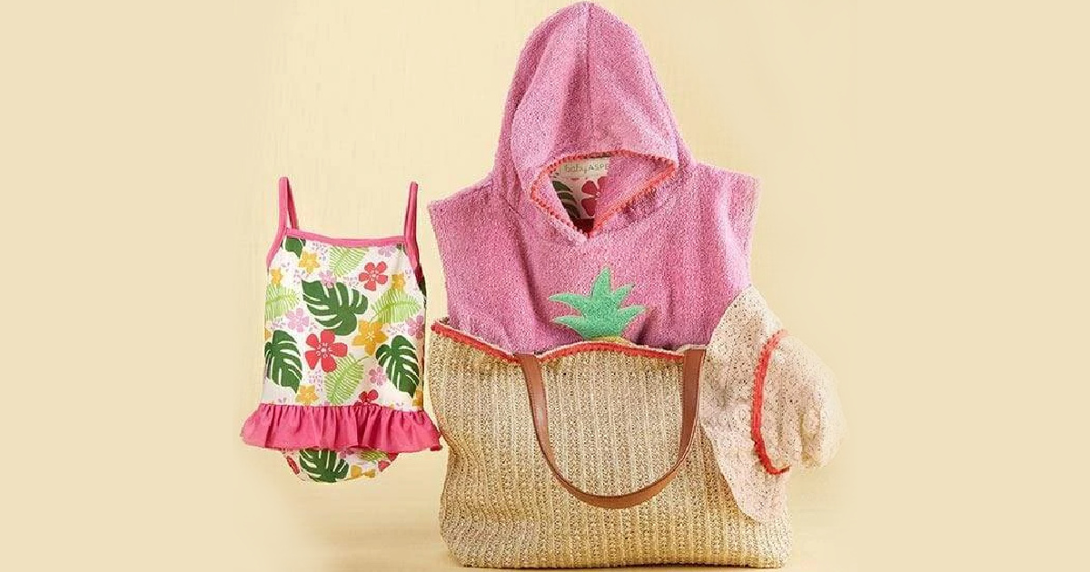 Baby Aspen brand gift set collection with swim suit