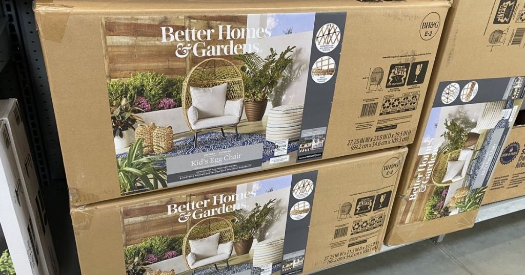 Better Homes & Gardens Kid's Egg Chair in box in store