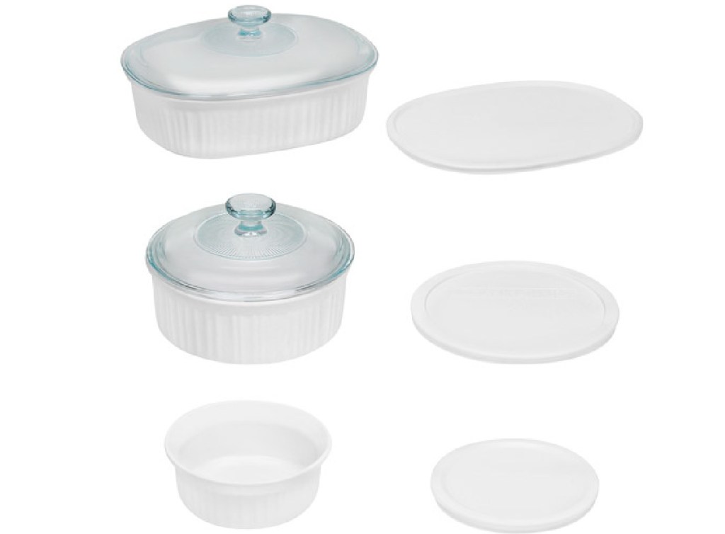 french white bakign casserole set