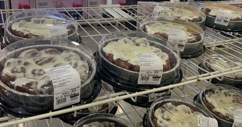 Costco BIG Cinnamon Rolls Platters in bakery