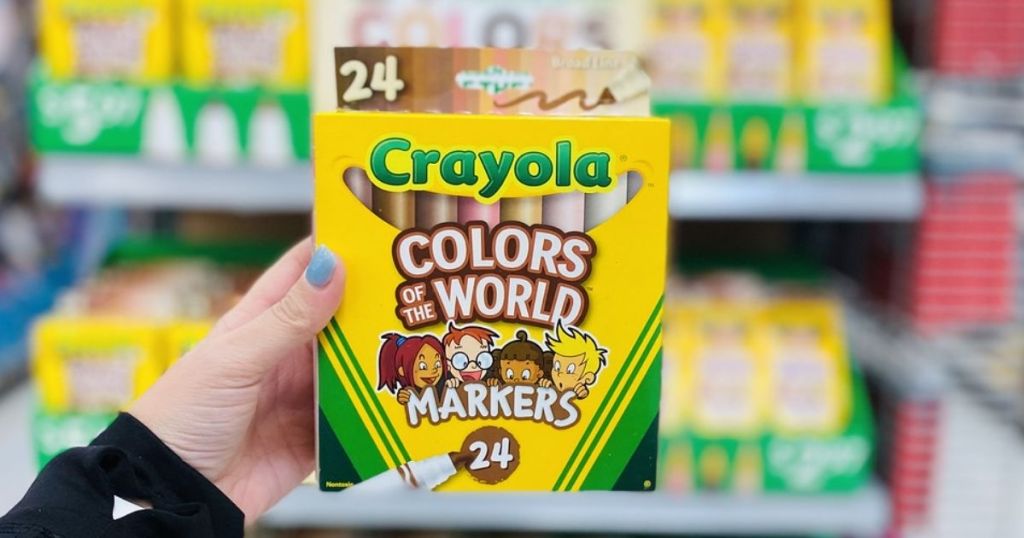 hand holding Crayola Colors of the World Markers